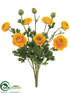 Silk Plants Direct Ranunculus Bush - Yellow - Pack of 6