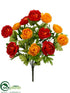 Silk Plants Direct Ranunculus Bush - Orange Yellow - Pack of 12