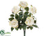 Silk Plants Direct Rose Bush - Beige - Pack of 6