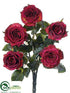 Silk Plants Direct Rose Bush - Plum - Pack of 6