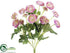 Silk Plants Direct Mini Ranunculus Bush - Pink - Pack of 12