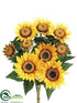 Silk Plants Direct Sunflower Bush - Yellow - Pack of 12