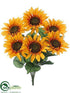 Silk Plants Direct Sunflower Bush - Orange - Pack of 6