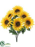 Silk Plants Direct Sunflower Bush - Yellow - Pack of 6