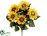 Silk Plants Direct Sunflower Bush - Yellow - Pack of 12