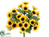 Silk Plants Direct Mini Sunflower Bush - Yellow Gold - Pack of 24