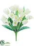 Silk Plants Direct Tulip Bush - White - Pack of 12