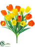 Silk Plants Direct Tulip Bush - Yellow Orange - Pack of 12