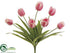 Silk Plants Direct Tulip Bush - Pink Green - Pack of 12