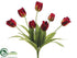Silk Plants Direct Tulip Bush - Red Green - Pack of 12