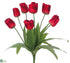 Silk Plants Direct Tulip Bush - Red - Pack of 12
