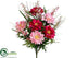 Silk Plants Direct Zinnia, Bellflower Bush - Beauty Pink - Pack of 12