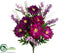 Silk Plants Direct Zinnia, Bellflower Bush - Purple Orchid - Pack of 12