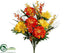 Silk Plants Direct Zinnia, Bellflower Bush - Yellow Orange - Pack of 12