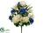 Peony, Hydrangea, Magnolia, Astilbe, Grass Bush - Cream Blue - Pack of 6