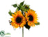 Silk Plants Direct Sunflower, Berry Bush - Yellow - Pack of 12