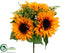 Silk Plants Direct Sunflower, Fern, Daisy Bush - Yellow - Pack of 12