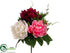 Silk Plants Direct Peony, Fern Bush - Pink Crimson - Pack of 12