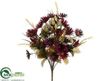 Wild Daisy, Wheat, Berry Bush - Brick Gold Burgundy Brick Eggplant Two Tone - Pack of 12