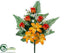 Silk Plants Direct Lily, Rose Bud Bush - Orange Yellow - Pack of 12