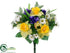 Silk Plants Direct Daffodil, Iris, Tulip Bush - Yellow Purple - Pack of 12
