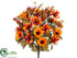 Silk Plants Direct Gerbera Daisy, Berry, Pumpkin Bush - Fall - Pack of 6