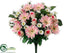 Silk Plants Direct Daisy, Rose Bud Bush - Pink Light - Pack of 6