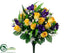 Silk Plants Direct Rose Bud, Iris Bush - Yellow Purple - Pack of 6