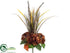 Silk Plants Direct Hydrangea, Onion Grass, Feather Bush - Brown - Pack of 6
