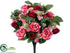 Silk Plants Direct Rose, Rose Bud Bush - Rubrum Pink - Pack of 6