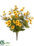Silk Plants Direct Daisy, Caspia Bush - Yellow - Pack of 12