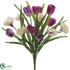 Silk Plants Direct Tulip, Crocus Bush - Cream Lavender - Pack of 12