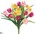 Silk Plants Direct Tulip, Daffodil Bush - Pink Yellow - Pack of 12