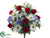 Rose, Gerbera Daisy, Hydrangea Bush - Red White - Pack of 6