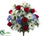 Silk Plants Direct Rose, Gerbera Daisy, Hydrangea Bush - Red White - Pack of 6