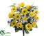 Silk Plants Direct Rose, Gerbera Daisy, Tiger Lily, Daffodil Bush - Yellow Lavender - Pack of 6