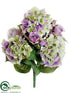 Silk Plants Direct Hydrangea, Rose Bush - Lavender Green - Pack of 6