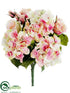 Silk Plants Direct Hydrangea, Rose Bush - Pink Green - Pack of 6