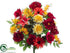 Silk Plants Direct Peony, Daisy, Dahlia Bush - Red Yellow - Pack of 6
