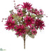 Silk Plants Direct Dahlia, Mum Bush - Burgundy - Pack of 6