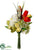 Rose, Hydrangea, Tulip Bouquet - Orange Yellow - Pack of 12