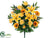 Rose, Lily, Sunflower Bush - Yellow Orange - Pack of 6
