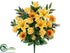 Silk Plants Direct Rose, Lily, Sunflower Bush - Yellow Orange - Pack of 6