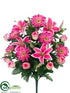 Silk Plants Direct Lily, Gerbera Daisy, Rose Bush - Beauty Pink - Pack of 6