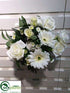 Silk Plants Direct Gerbera Daisy, Rose Bush - White - Pack of 6