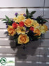 Silk Plants Direct Rose, Daisy Bush - Yellow Orange - Pack of 6