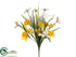 Silk Plants Direct Daffodil, Narcissus, Butterfly, Grass Bush - Yellow - Pack of 6