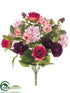 Silk Plants Direct Rose, Hydrangea, Alstroemeria Bush - Purple Beauty - Pack of 6