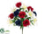 Rose, Carnation, Lily Bush - Red Blue - Pack of 6