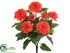 Silk Plants Direct Zinnia Bush - Orange - Pack of 12